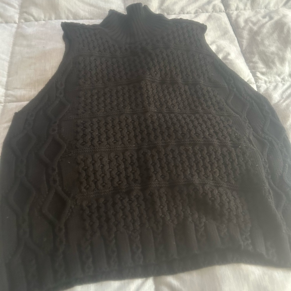 RtA Black Cable Knit Turtleneck Sweater sz M